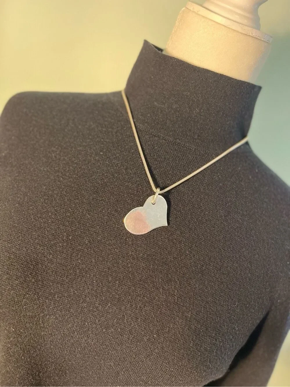 Large Sterling silver heart pendant